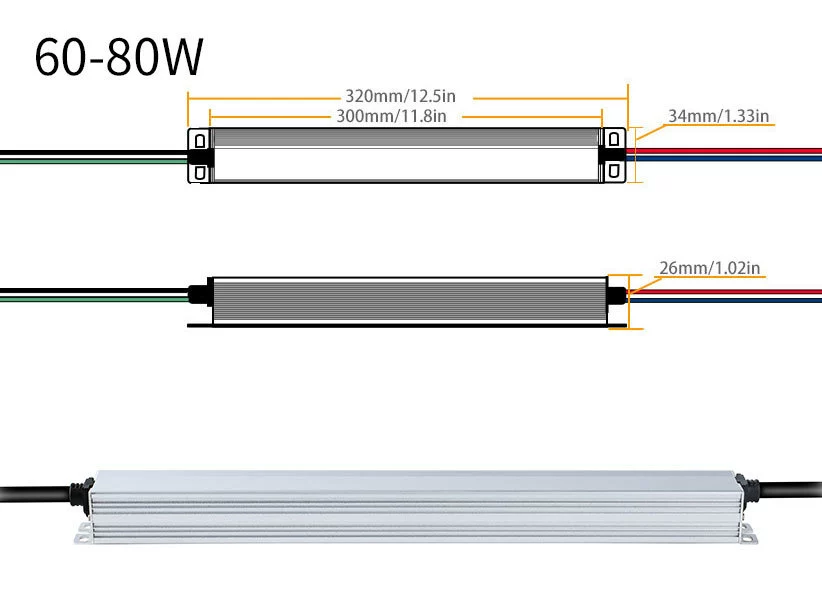 30-100W五合一防水調光電源0-10V 12V/24/36V/48V